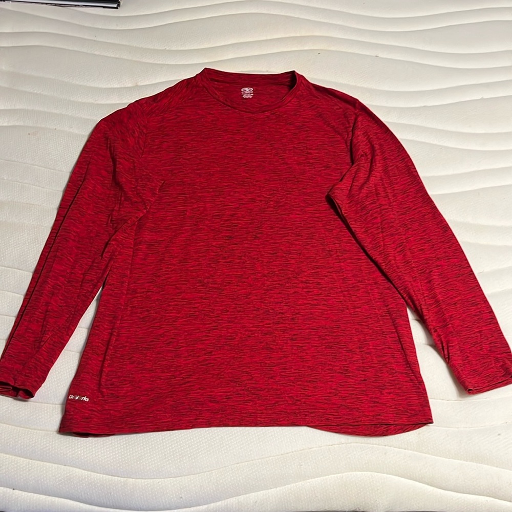 Size: XL
Color: Red
Brand: Athletic Works
Details: DriWorks, Long Sleeve